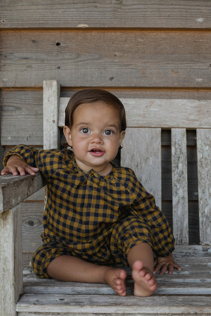 【organic zoo】Blueberry Gingham Onesie ロンパース 3-6M,6-12M  | Coucoubebe/ククベベ