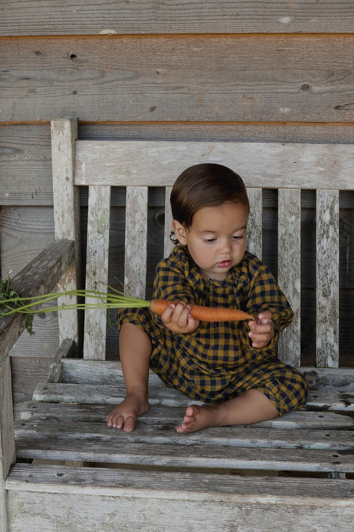 【organic zoo】Blueberry Gingham Onesie ロンパース 3-6M,6-12M  | Coucoubebe/ククベベ