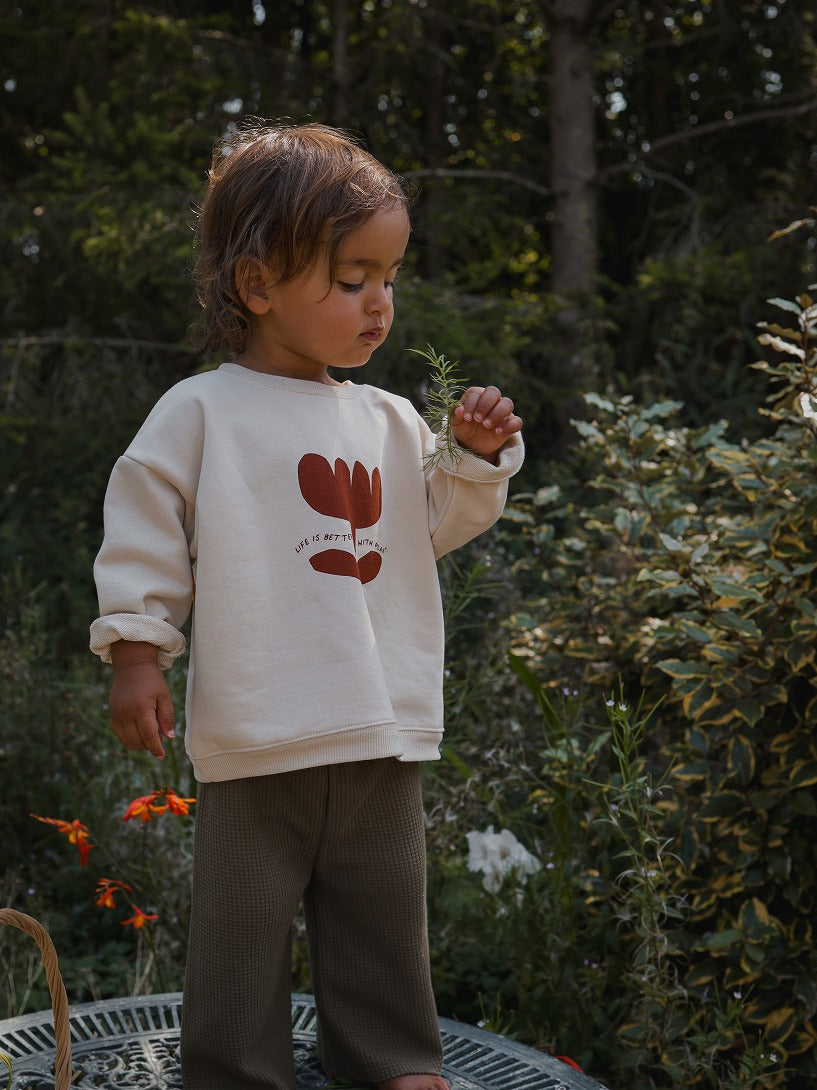 【organic zoo】Olive Waffle Wide Leg Pants パンツ 1-2Y,2-3Y,3-4Y  | Coucoubebe/ククベベ