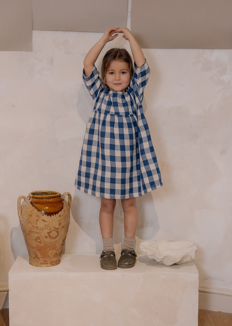 【organic zoo】Pottery Blue Gingham Bella Dress ワンピース 1-2Y,2-3Y,3-4Y  | Coucoubebe/ククベベ