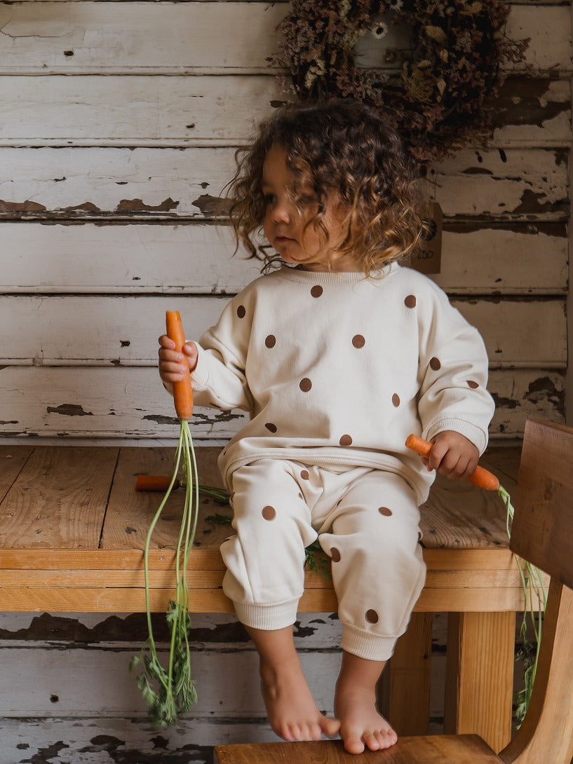 【organic zoo】Undyed Cotton Dots Sweatshirt スウェット 6-12M,1-2Y,2-3Y,3-4Y  | Coucoubebe/ククベベ