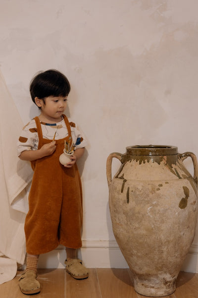 【organic zoo】Terracotta Terry Cropped Dungarees ダンガリー 1-2Y,2-3Y,3-4Y（Sub Image-4） | Coucoubebe/ククベベ