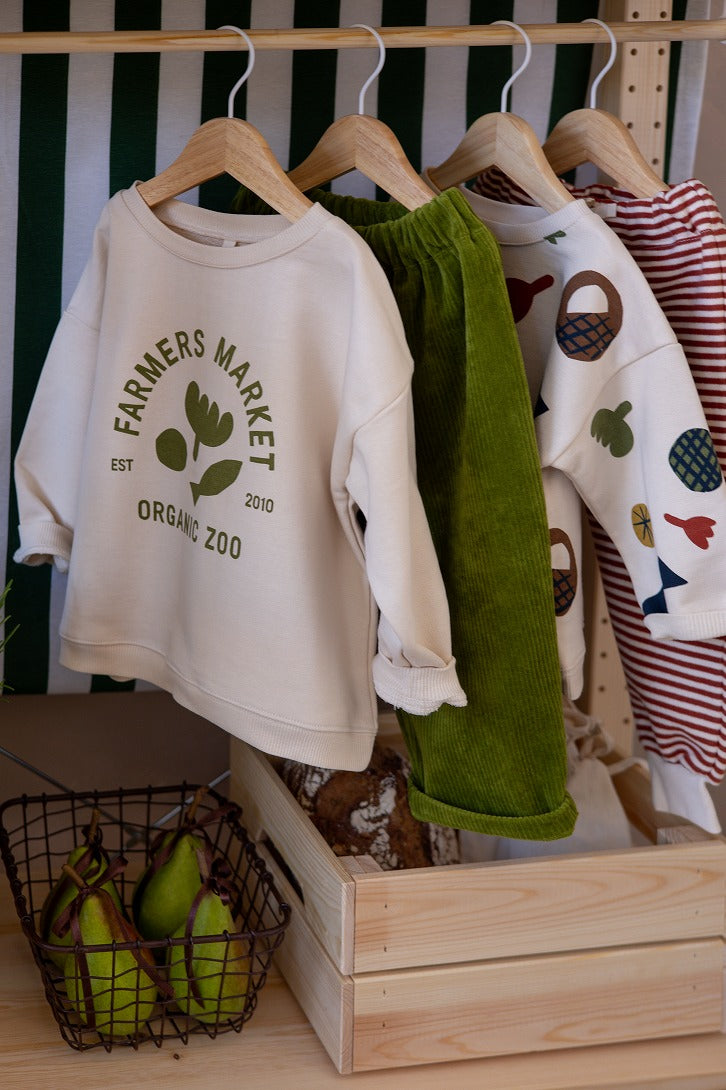 【organic zoo】Market Logo Sweatshirt スウェット 6-12M,1-2Y,2-3Y,3-4Y,4-5Y  | Coucoubebe/ククベベ