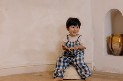 【organic zoo】Pottery Blue Gingham Artisan Jumpsuit ジャンプスーツ 0-6M,6-12M,1-2Y,2-3Y,3-4Y（Sub Image-9） | Coucoubebe/ククベベ