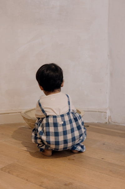 【organic zoo】Pottery Blue Gingham Artisan Jumpsuit ジャンプスーツ 0-6M,6-12M,1-2Y,2-3Y,3-4Y（Sub Image-8） | Coucoubebe/ククベベ