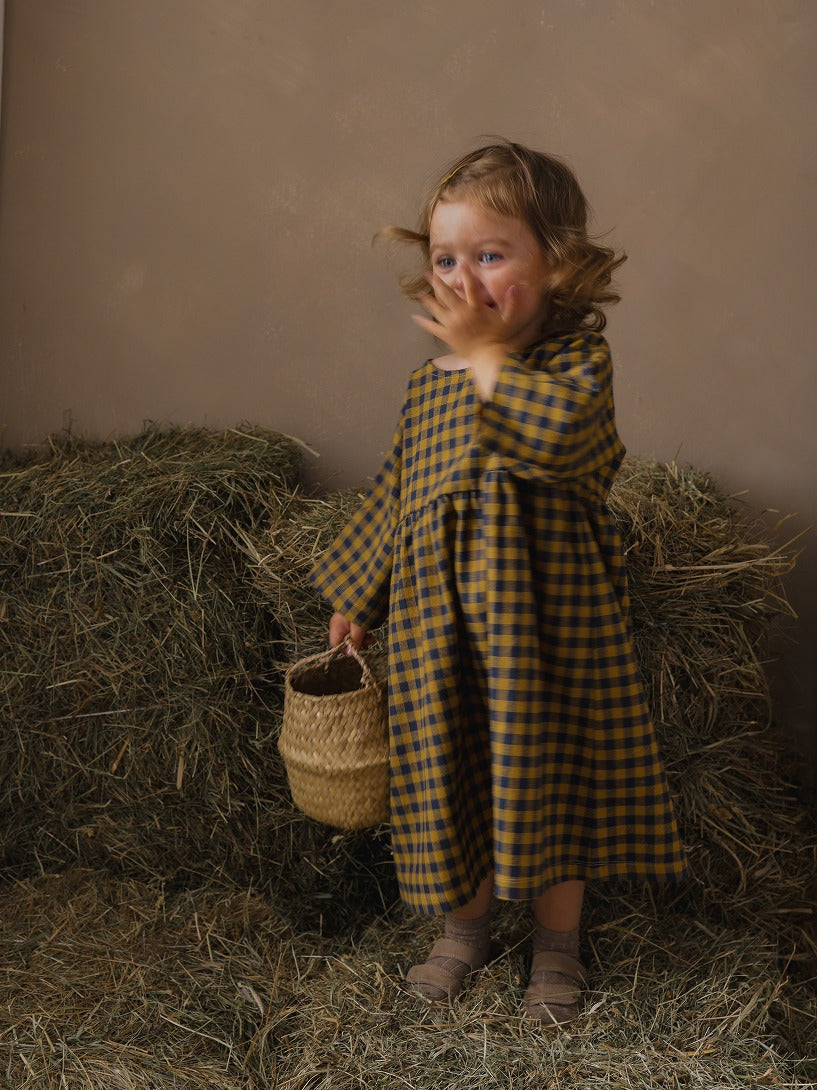 【organic zoo】Blueberry Gingham Gather Dress ワンピース 1-2Y,2-3Y,3-4Y  | Coucoubebe/ククベベ