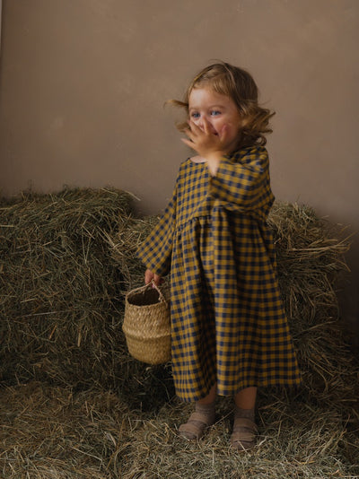 【organic zoo】Blueberry Gingham Gather Dress ワンピース 1-2Y,2-3Y,3-4Y（Sub Image-6） | Coucoubebe/ククベベ