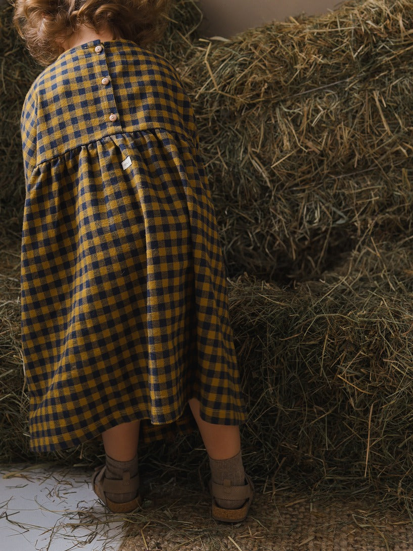 【organic zoo】Blueberry Gingham Gather Dress ワンピース 1-2Y,2-3Y,3-4Y  | Coucoubebe/ククベベ