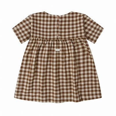 【organic zoo】Chestnut Gingham Gather Dress ワンピース 1-2Y,2-3Y,3-4Y（Sub Image-2） | Coucoubebe/ククベベ