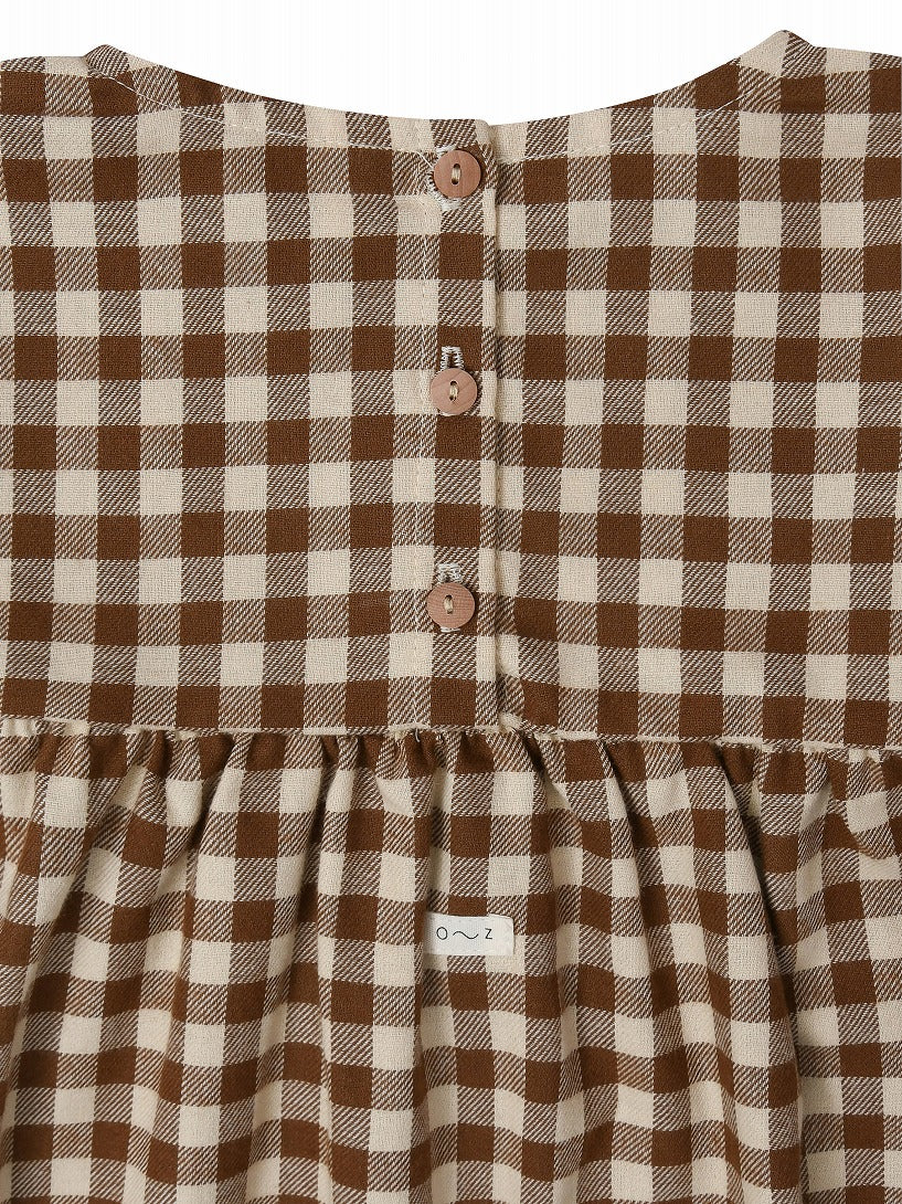 【organic zoo】Chestnut Gingham Gather Dress ワンピース 1-2Y,2-3Y,3-4Y  | Coucoubebe/ククベベ