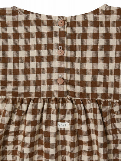 【organic zoo】Chestnut Gingham Gather Dress ワンピース 1-2Y,2-3Y,3-4Y（Sub Image-3） | Coucoubebe/ククベベ