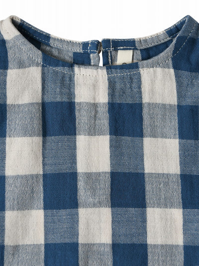 【organic zoo】Pottery Blue Gingham Boxy T-Shirt Tシャツ 6-12M,1-2Y,2-3Y,3-4Y（Sub Image-3） | Coucoubebe/ククベベ