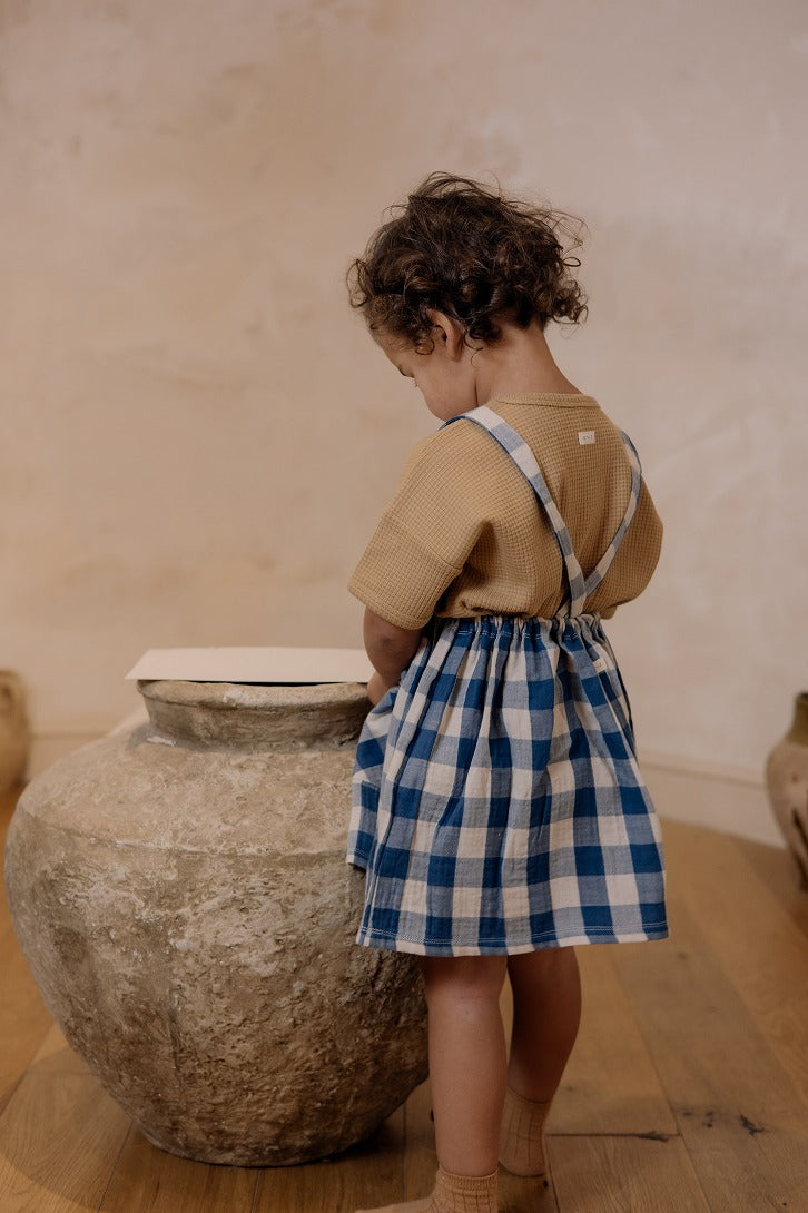 【organic zoo】Pottery Blue Gingham Maker Crossback Skirt スカート 1-2Y,2-3Y,3-4Y  | Coucoubebe/ククベベ