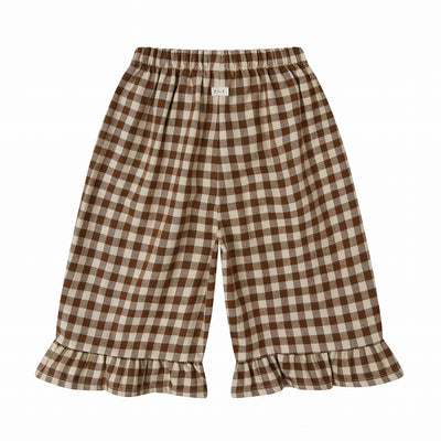 【organic zoo】Chestnut Gingham Frill Culottes パンツ 1-2Y,2-3Y,3-4Y（Sub Image-2） | Coucoubebe/ククベベ