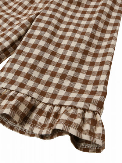 【organic zoo】Chestnut Gingham Frill Culottes パンツ 1-2Y,2-3Y,3-4Y（Sub Image-3） | Coucoubebe/ククベベ