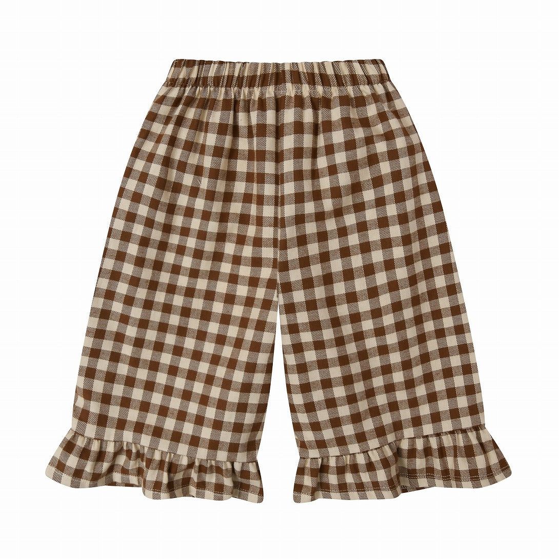 【organic zoo】Chestnut Gingham Frill Culottes パンツ 1-2Y,2-3Y,3-4Y  | Coucoubebe/ククベベ