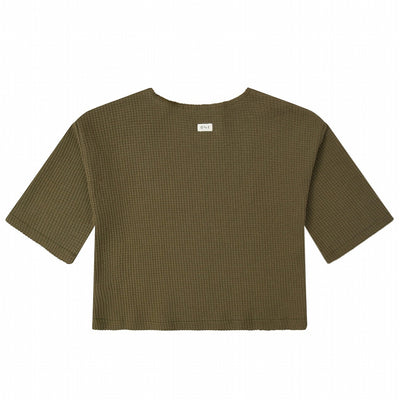 【organic zoo】Olive Waffle Boxy Sweatshirt スウェット 1-2Y,2-3Y,3-4Y（Sub Image-3） | Coucoubebe/ククベベ