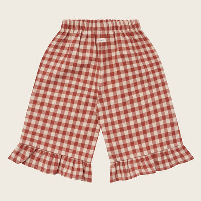 【organic zoo】Paprika Gingham Frill Culottes パンツ 1-2Y,2-3Y,3-4Y（Sub Image-2） | Coucoubebe/ククベベ