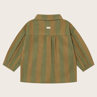 【organic zoo】Woodland Stripes Lodge Shirt シャツ 6-12M,1-2Y,2-3Y,3-4Y,4-5Y（Sub Image-2） | Coucoubebe/ククベベ