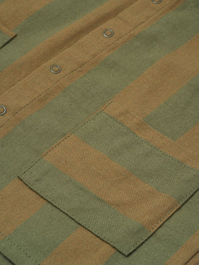 【organic zoo】Woodland Stripes Lodge Shirt シャツ 6-12M,1-2Y,2-3Y,3-4Y,4-5Y（Sub Image-3） | Coucoubebe/ククベベ