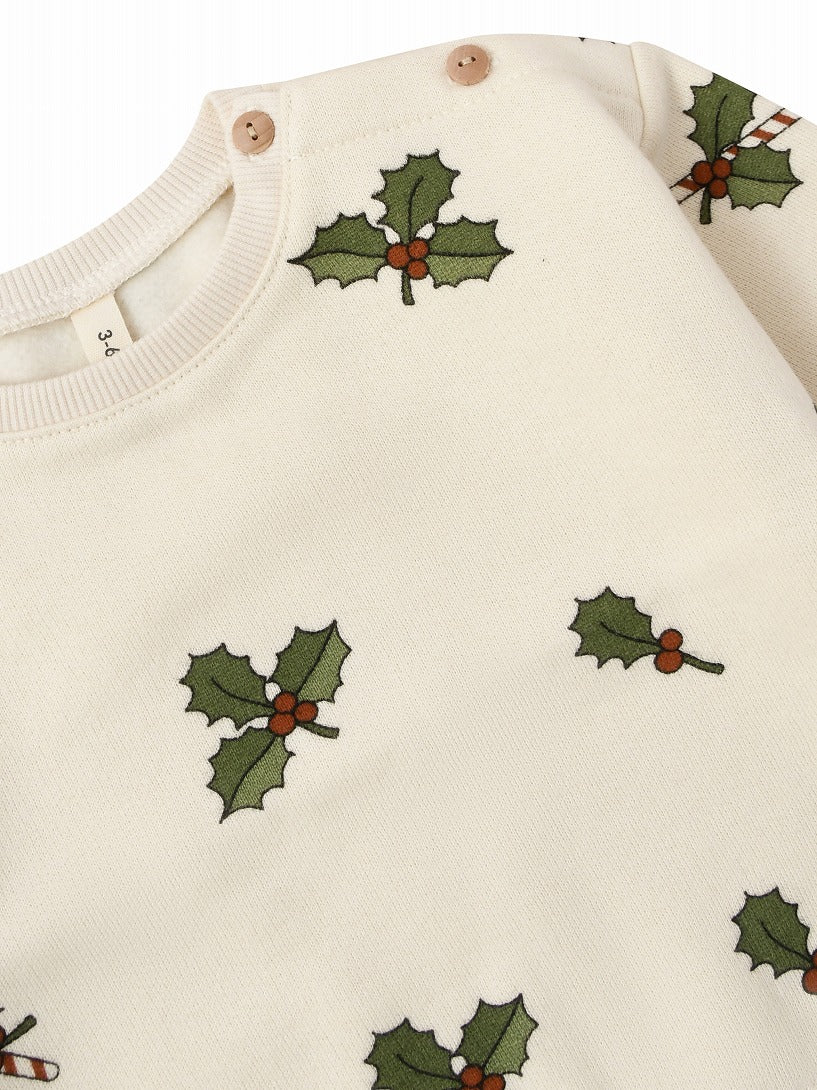 【organic zoo】Christmas Holly Sweatshirt スウェット 6-12M,1-2Y,2-3Y,3-4Y,4-5Y  | Coucoubebe/ククベベ