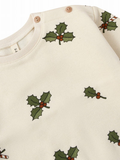 【organic zoo】Christmas Holly Sweatshirt スウェット 6-12M,1-2Y,2-3Y,3-4Y,4-5Y（Sub Image-3） | Coucoubebe/ククベベ