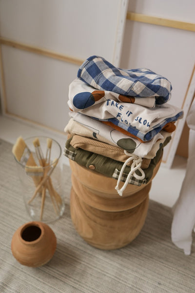 【organic zoo】Pottery Blue Gingham Bucket Sun Hat サンハット 0-12M,1-2Y,2-3Y,3-4Y（Sub Image-10） | Coucoubebe/ククベベ
