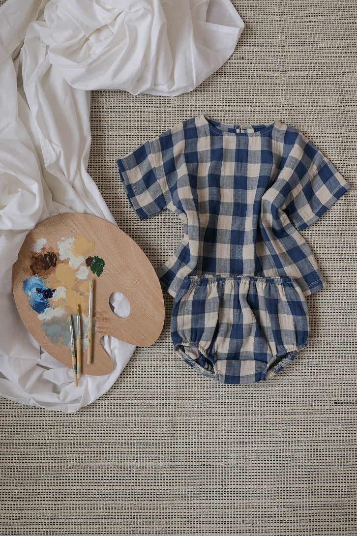 【organic zoo】Pottery Blue Gingham Shorts ショートパンツ 3-6M,6-12M,1-2Y  | Coucoubebe/ククベベ