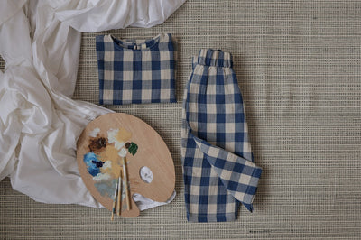 【organic zoo】Pottery Blue Gingham Fisherman Pants パンツ 6-12M,1-2Y,2-3Y,3-4Y,4-5Y（Sub Image-14） | Coucoubebe/ククベベ