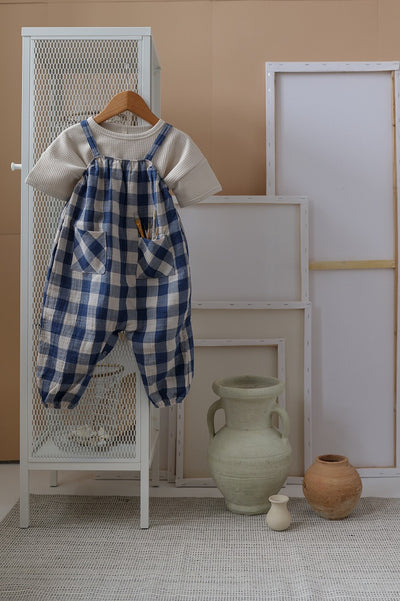 【organic zoo】Pottery Blue Gingham Artisan Jumpsuit ジャンプスーツ 0-6M,6-12M,1-2Y,2-3Y,3-4Y（Sub Image-13） | Coucoubebe/ククベベ