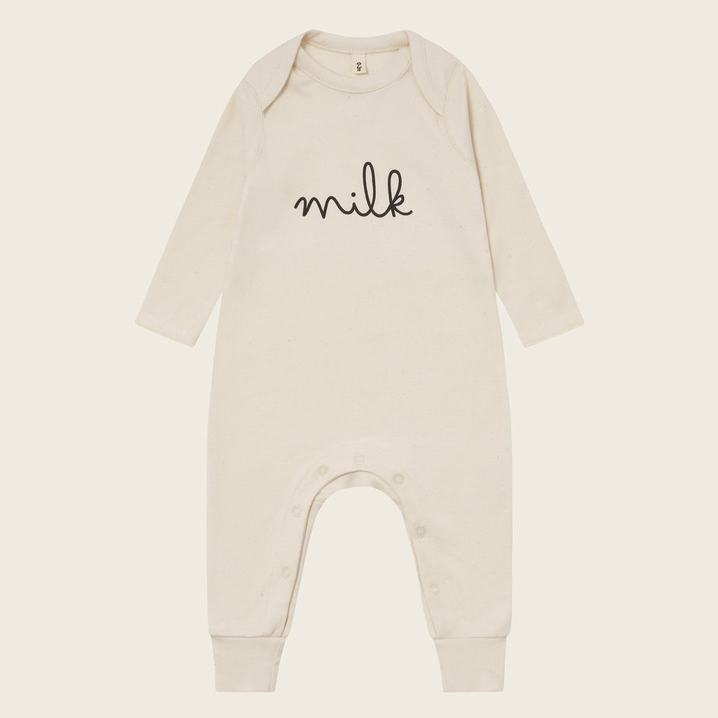 羊のママ organic zoo】Undyed Milk Playsuit ロンパース 6-12M