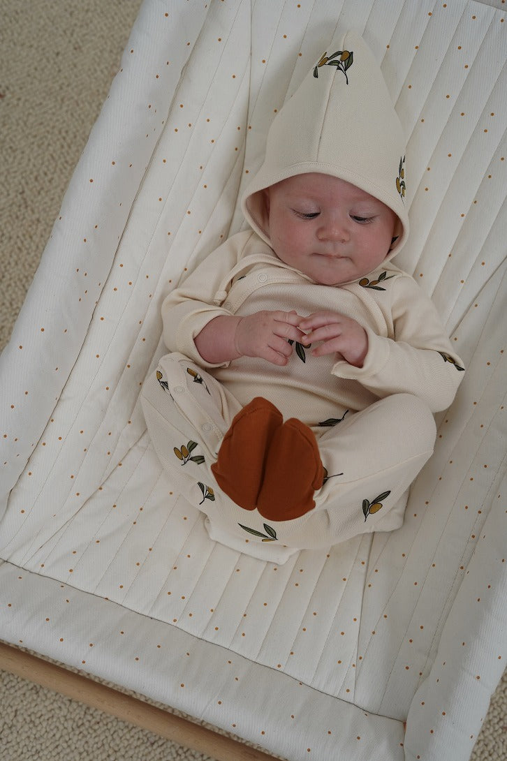 organic zoo】Olive Garden Suit w/ contrast feet ロンパース 0-3M,3 