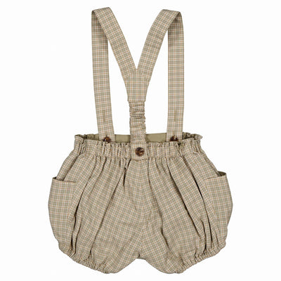 【Maison Marelle】Bloomer straps TERNES check green& caramel ブルマ 12m,18m,24m,36m（Sub Image-2） | Coucoubebe/ククベベ