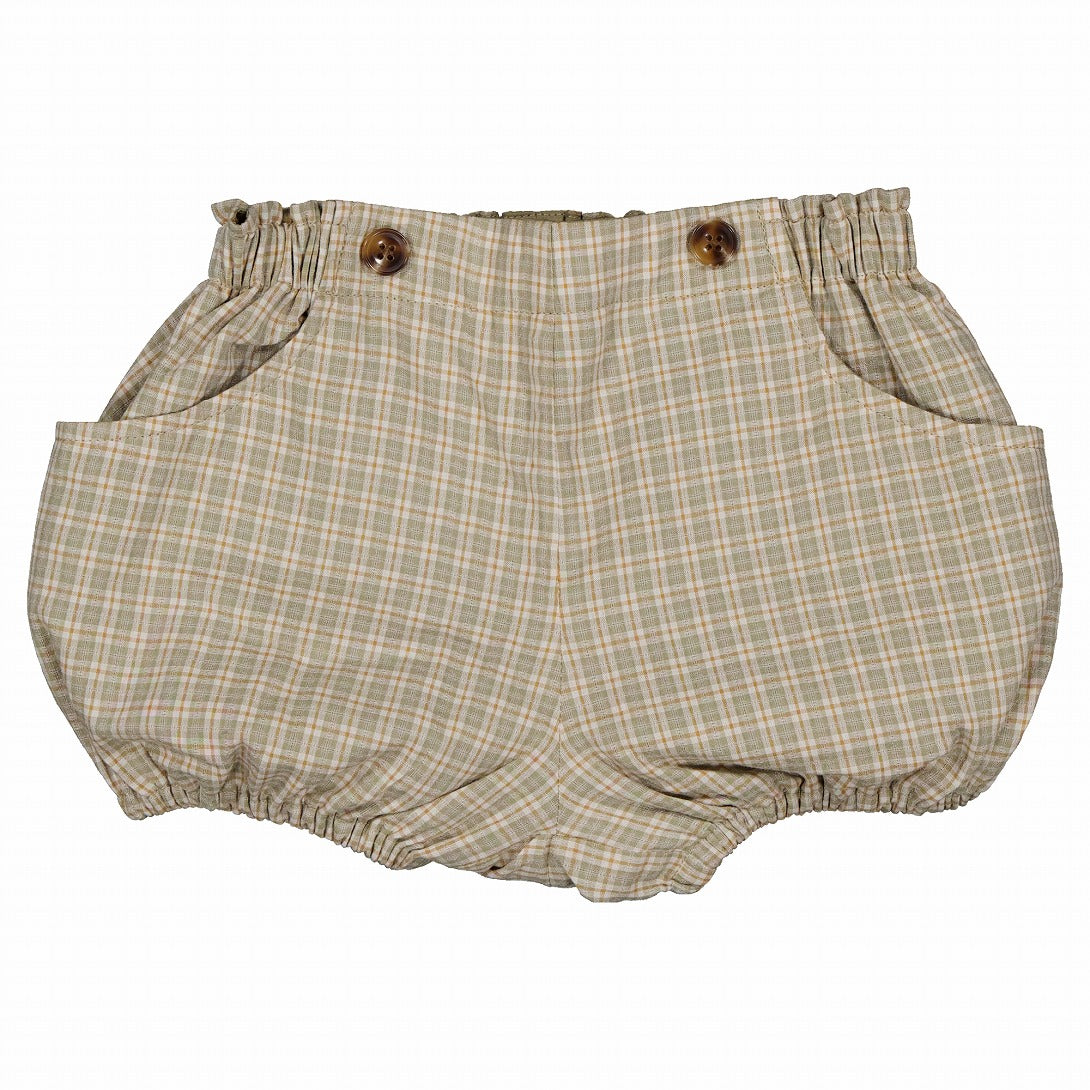 【Maison Marelle】Bloomer straps TERNES check green& caramel ブルマ 12m,18m,24m,36m  | Coucoubebe/ククベベ