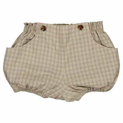 【Maison Marelle】Bloomer straps TERNES check green& caramel ブルマ 12m,18m,24m,36m（Sub Image-3） | Coucoubebe/ククベベ