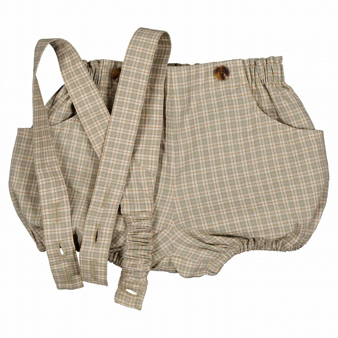 【Maison Marelle】Bloomer straps TERNES check green& caramel ブルマ 12m,18m,24m,36m  | Coucoubebe/ククベベ