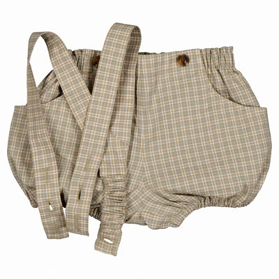 【Maison Marelle】Bloomer straps TERNES check green& caramel ブルマ 12m,18m,24m,36m（Sub Image-4） | Coucoubebe/ククベベ
