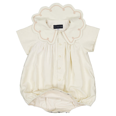 【Maison Marelle】Romper CARNOT linen short sleeves ロンパース 12m,18m,24m（Sub Image-3） | Coucoubebe/ククベベ