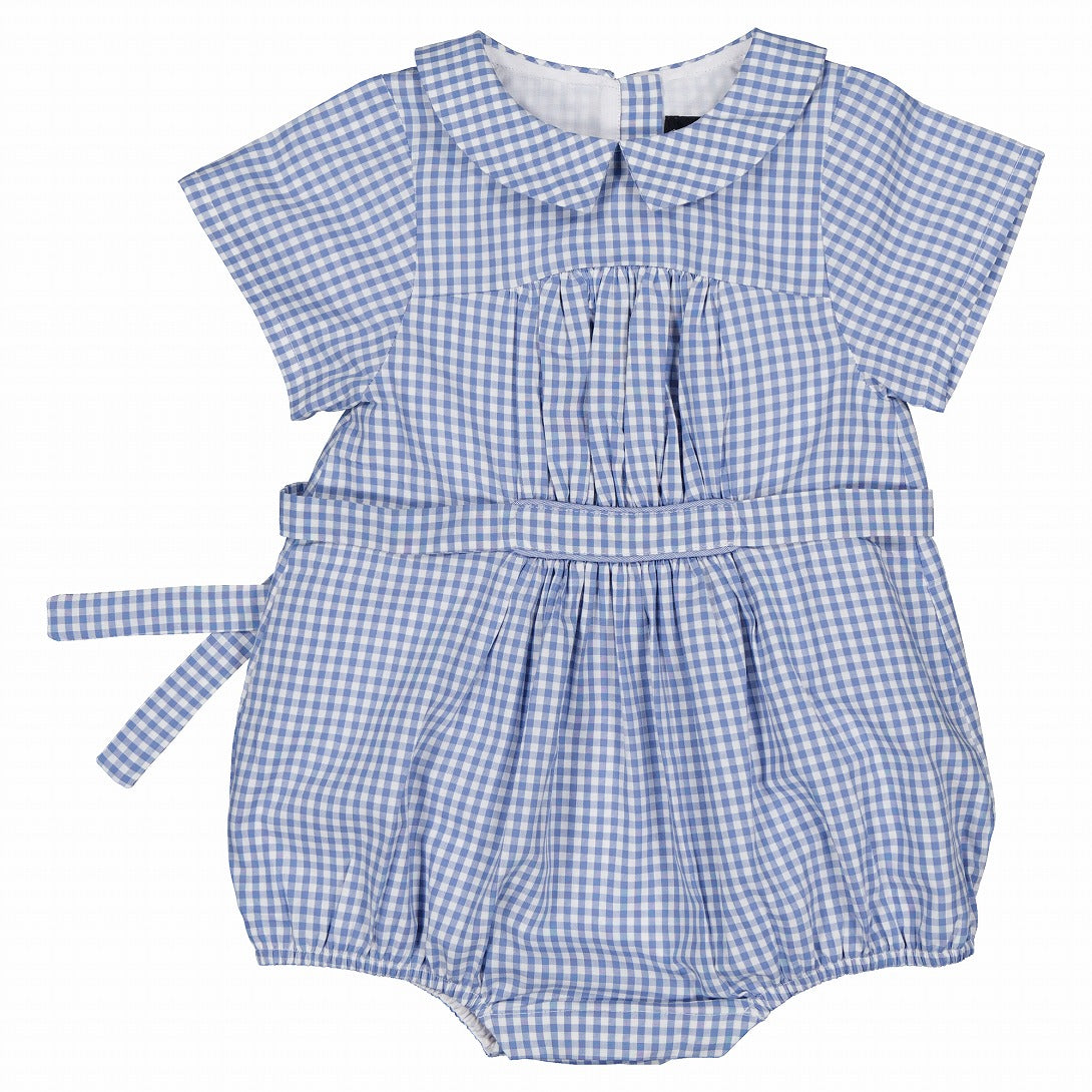【Maison Marelle】【予約】Romper FOCH gingham blue ロンパース 1m,3m,6m,12m,18m,24m,36m  | Coucoubebe/ククベベ
