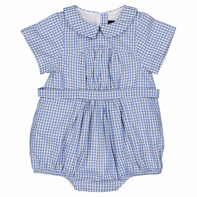 【Maison Marelle】【予約】Romper FOCH gingham blue ロンパース 1m,3m,6m,12m,18m,24m,36m（Sub Image-2） | Coucoubebe/ククベベ
