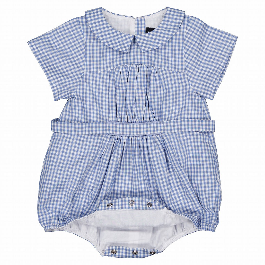 【Maison Marelle】【予約】Romper FOCH gingham blue ロンパース 1m,3m,6m,12m,18m,24m,36m  | Coucoubebe/ククベベ