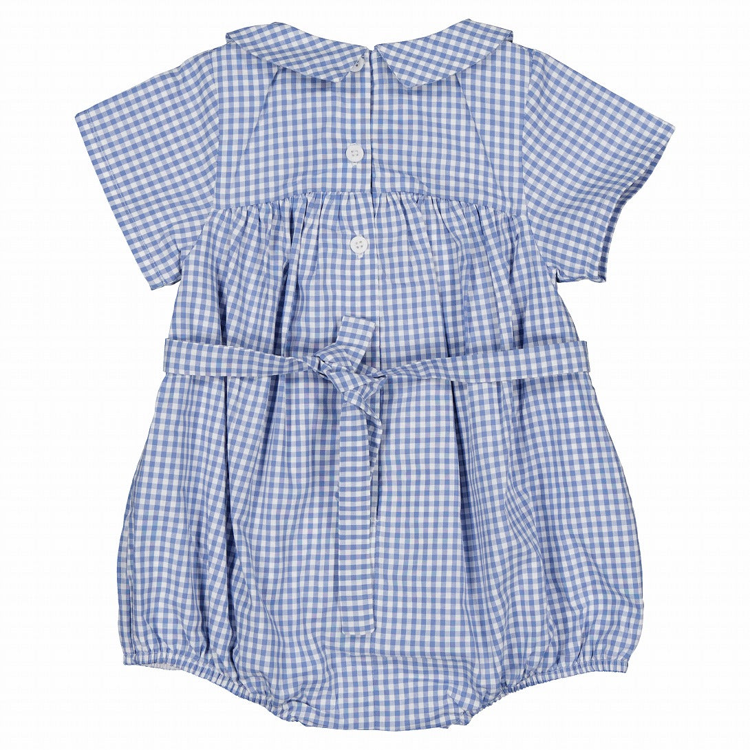 【Maison Marelle】【予約】Romper FOCH gingham blue ロンパース 1m,3m,6m,12m,18m,24m,36m  | Coucoubebe/ククベベ