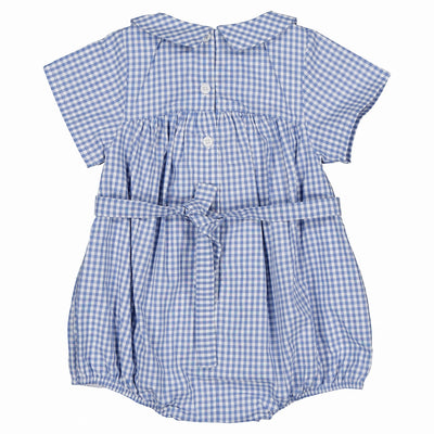 【Maison Marelle】【予約】Romper FOCH gingham blue ロンパース 1m,3m,6m,12m,18m,24m,36m（Sub Image-4） | Coucoubebe/ククベベ