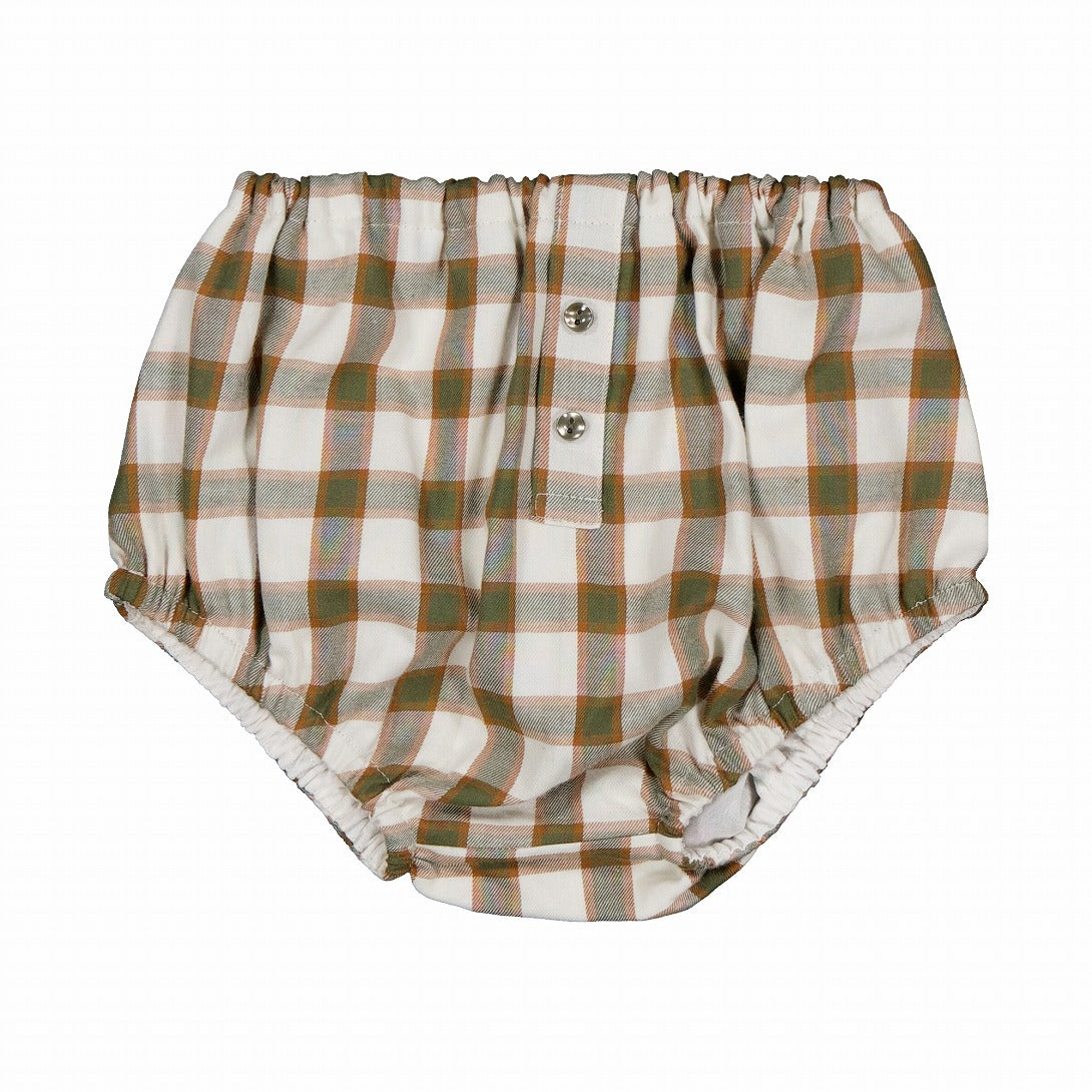 【Maison Marelle】Bloomer CHAILLOT tartan cream and green ブルマ 12m,18m,24m  | Coucoubebe/ククベベ