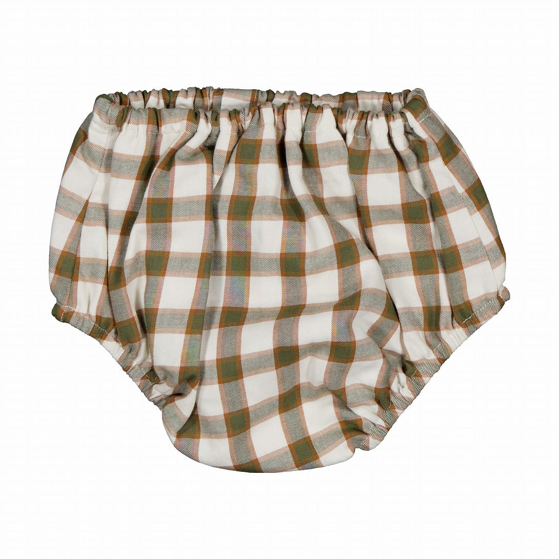 【Maison Marelle】Bloomer CHAILLOT tartan cream and green ブルマ 12m,18m,24m  | Coucoubebe/ククベベ
