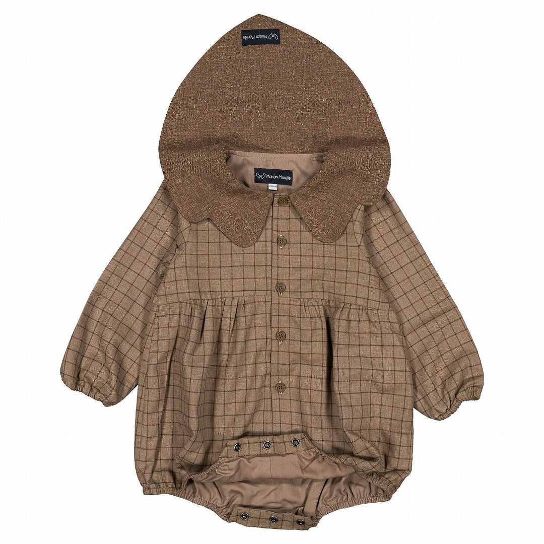 Maison Marelle Romper NEUILLY 18m ロンパース Maison Marelle】Romper NEUILLY brown ロンパース 12m,18m,24m