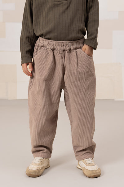 【STUDIO BOHEME】【9月上旬発送】CARROT PANTS LIGHT MAUVE パンツ 12m,18m,24m,36m,4y（Sub Image-3） | Coucoubebe/ククベベ
