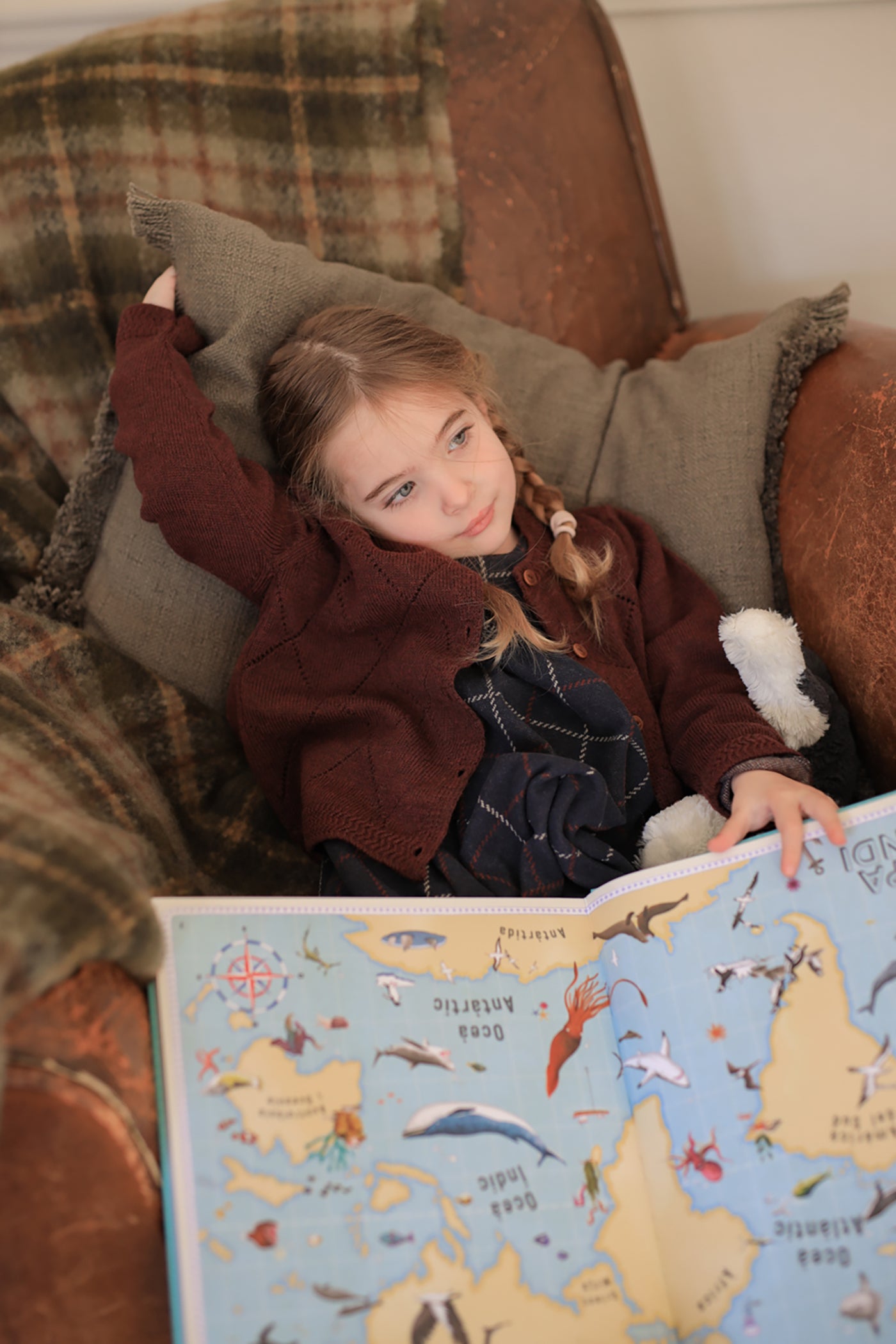 【1＋in the family】PATRICIA dress dark-blue ワンピース 12m,18m,24m,36m  | Coucoubebe/ククベベ