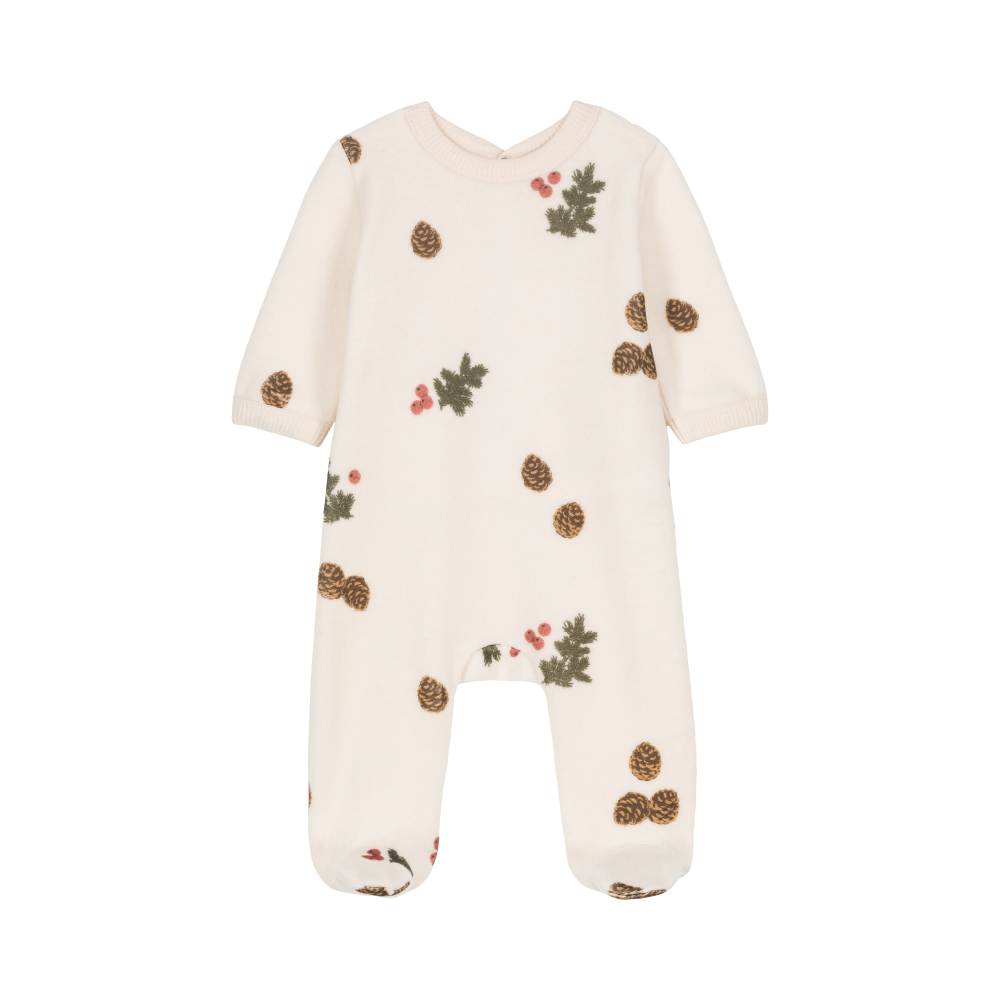 【STUDIO BOHEME】CHUBBY POLAR PYJAMA ECRU-PINE BRANCHES パジャマ 3m,6m,12m  | Coucoubebe/ククベベ