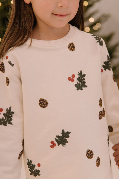 【STUDIO BOHEME】PYJAMA FLEECE 2 PIECES ECRU-PINE BRANCHES パジャマ 24m,36m,4y（Sub Image-5） | Coucoubebe/ククベベ